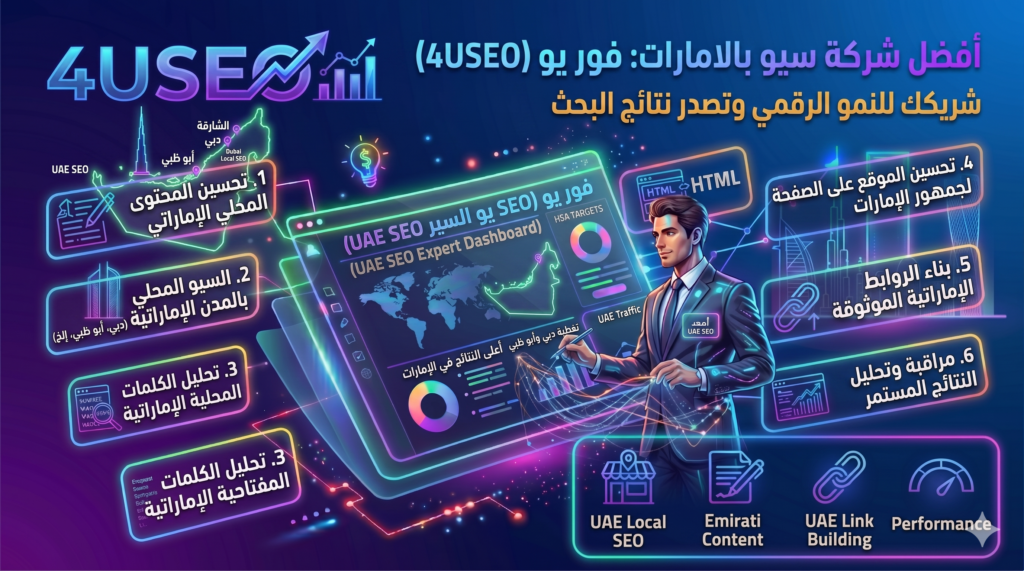 افضل شركة سيو بالامارات:  فور يو شريكك للنمو الرقمي وتصدر نتائج البحث