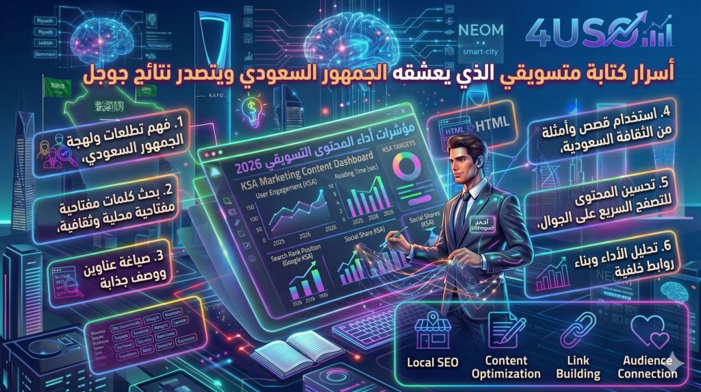 أسرار كتابة محتوى متوافق مع السيو التسويقي الذي يعشقه الجمهور السعودي ويتصدر نتائج جوجل 2026